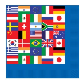 Beistle International Flag Beverage Napkin