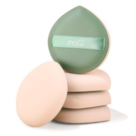 MSQ Large Makeup Sponge 5pcs Super Soft Powder Puff Quickly Apply Makeup Teardrop Shaped Face Make Up Sponges Wet Dry Makeup Tool for Concealer Liquid Cream Foundation