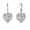 ALEXCRAFT Heart Glitter Earrings Gold Silver 925 Post Hanging with