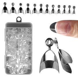 240PCS Short Almond Nail Tips - Soft Gel Extensions - Half Matte Clear Artificial Covers for DIY Manicure and Salon Use - 12 Sizes (Transparent)