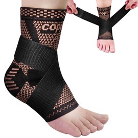 VLELA Sports Ankle Brace A Pair, Adjustable with Straps for Foot and Ankle Support, Running Sports, Football,Volleyball, Basketball,Support for Sprains,One Size Fits Most for Men and Women (Black, M)