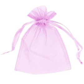 100 Organza Bags Wedding Favours Party Jewellery Pouches Mesh Drawstring Gift Wrap (5cm x 7cm, Dusky Pink)