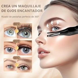 Enchinador de pestañas Eléctrico, Juego de rizador de pestañas eléctrico con máscara para pestañas, Heated Eyelash Curler portátil con Temperatura Ajustable, Calefacción Rápida