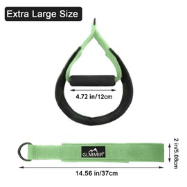 GLMMIR Pilates Double Loop Straps for Pilates Reformer, Fitness Metal D Ring Straps Handle, Pilates Accessories Yoga Wristbands Exercise Straps Pilates Accessories for Workout 2 PCS (Green with Pipe)