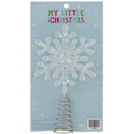 Faceted Snowflake Iridescent Snowflake Mini Tree Topper - 6.87 Inches