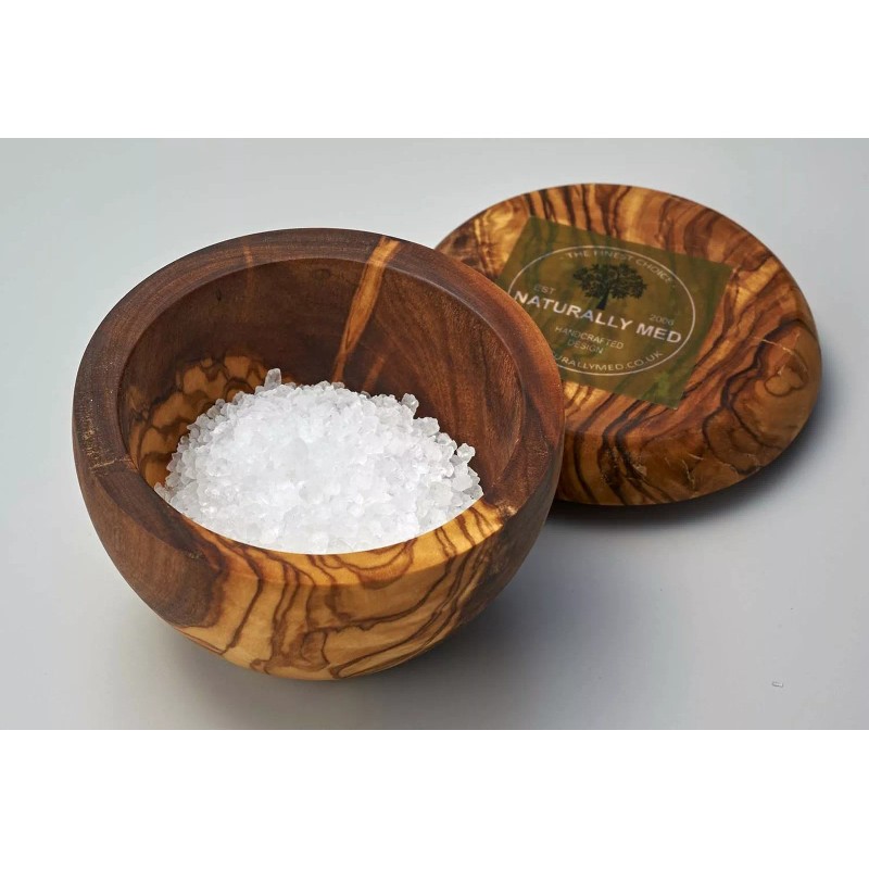 Naturally Med Olive Wood Sugar Pot/Salt Keeper