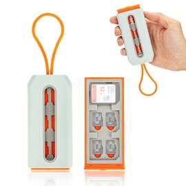 JJC Drawer SD & Micro SD Card Case 6 SD/SDHC/SDXC Cards + 12 MSD/Micro SD/TF Cards, Lightweight, Compact, Easy to Carry