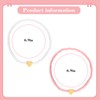 Friendship Couple Bead Bracelets, 2Pcs Pink + White Bead Stretch