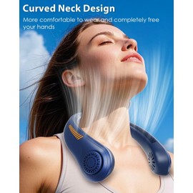 Portable Neck Fan - Neck Fans that Blow Cold Air Rechargeable, USB-C Battery Operated, Neckbrace, 5 Speeds, Bladeless Wearable Personal Cooler for Men Women, Sports, Gardening, Office, Travel, Camping