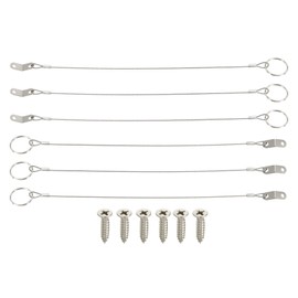 sourcing map Lanyard Cable Safety Tether Wire 12 Inch 316 Stainless Steel Quick Release Pin Lanyard for Loss Prevention One Loop with Quick Release Ring (Silver, Pack of 6)