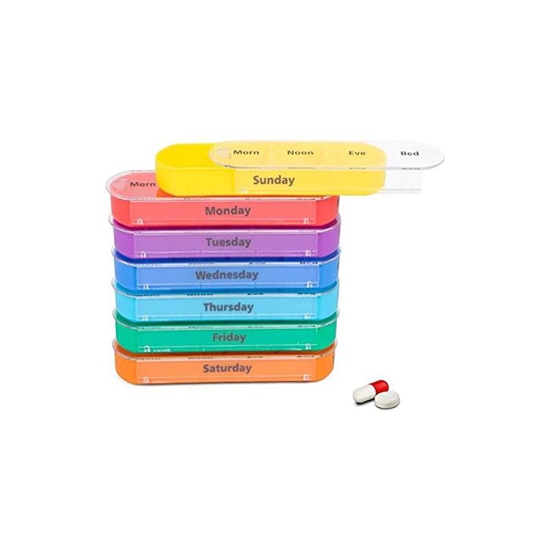 Tiardey 7 Day Pill Box 4 Times a Day,Weekly Medication