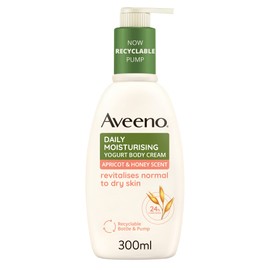 Aveeno, Daily Moisturising Yogurt Body Cream, Revitalises Normal to Dry Skin, Apricot and Honey Scent, 300ml [Packaging may vary]