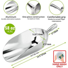 CUSINIUM 58 oz Aluminum Ice Scoop with Holder