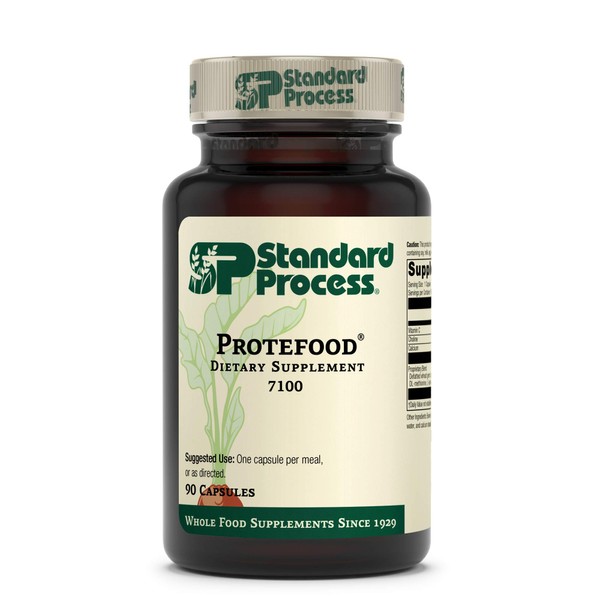 Standard Process Protefood -Whole Food RNA Supplement, Bone Health, Metabolism and Immune Support with Organic Carrot, Choline, Wheat Germ, Amino Acid, Calcium, Protein - 90 Capsules