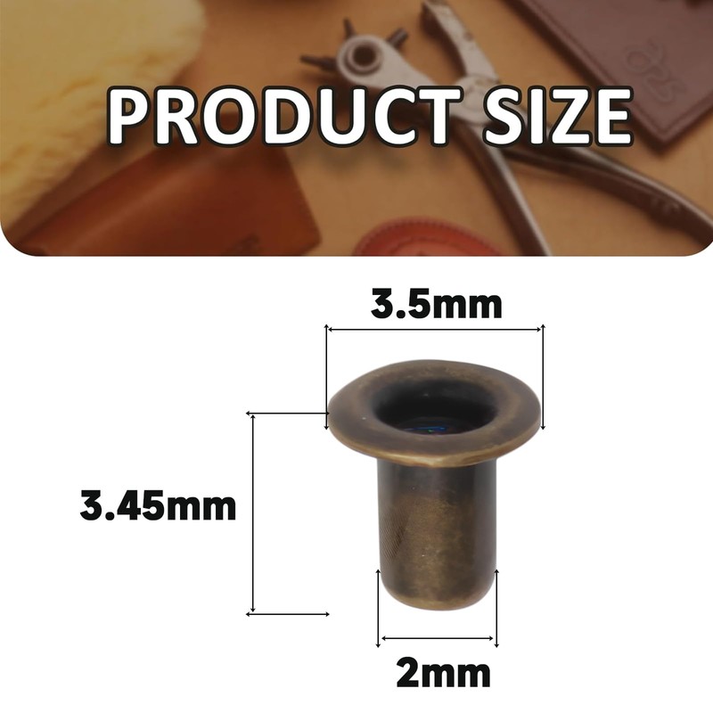 Litoexpe 1.5MM Tiny Grommets Eyelets 200 Pcs, Self Backing Eyelets
