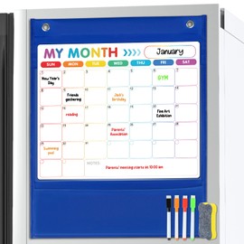 ABCxGOOD Magnetic Calendar for Fridge, Dry Erase Walls Board Magnet Refrigerator, Monthly Weekly Daily Planner Chart for Kids, to do List Chore Chart, Daily notepads for Shopping Grocery List