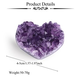 Sahoottie Amethyst Druse Heart Amethyst Crystals Crystal Cluster Heart Geode Natural Stone Irregular Rough Stone Heart Decor Reiki