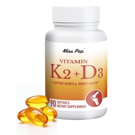 Vitamin D3 K2 - With 5000 IU Vitamin D3 and 100 mcg Vitamin K2 as MK7 - Bone Health & Immune Support Supplement, 90 Softgels Healthcare Dietary Edible:_2 Bottles