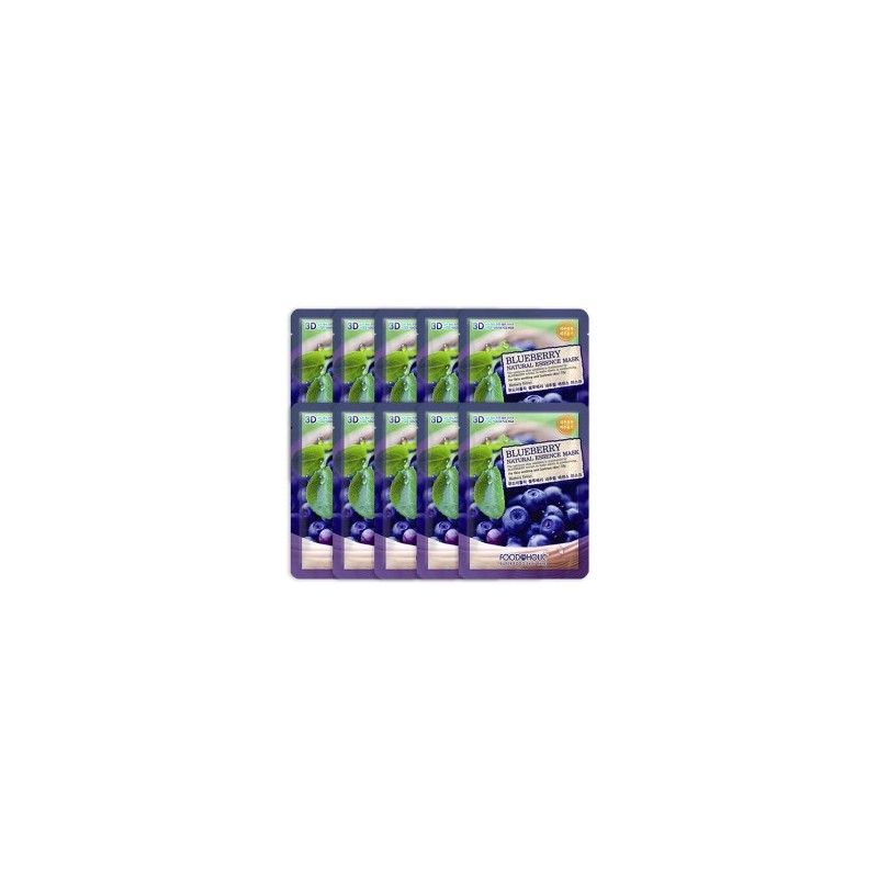 Foodaholic 3D Blueberry Natural Essence Mask Pack (10 sheets) /