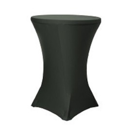 Tektrum 36-inch 36" Cocktail Fitted Spandex Stretch Tablecloth - Premium Fabric (Black)