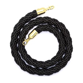 VIP Crowd Control Stanchion Black Braided Rope with 1.5" Diameter, VIP Crowd Control 60” Long