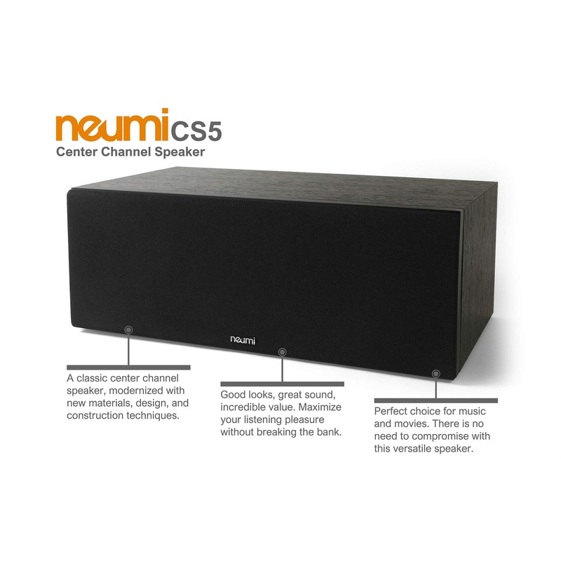 NEUMI CS5 Center Channel Speaker, Dual 5-Inch Woofers, 1-Inch Tweeter,