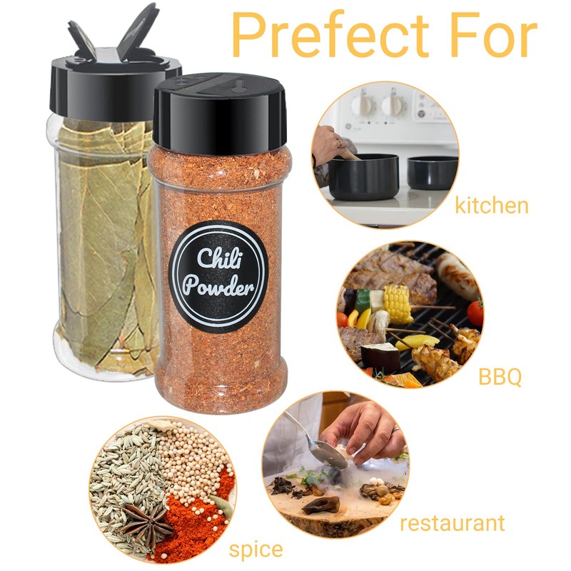 suituts 3 oz 24 Pack Clear Plastic Spice jars With