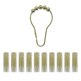 120 All Brass Shower Curtain Hooks Ring Roller Ball Pack of 10 Renovators Supply
