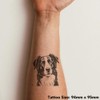 'Border Collie Portrait' Temporary Tattoo - Water Resistant, Skin-Safe, Non-Toxic