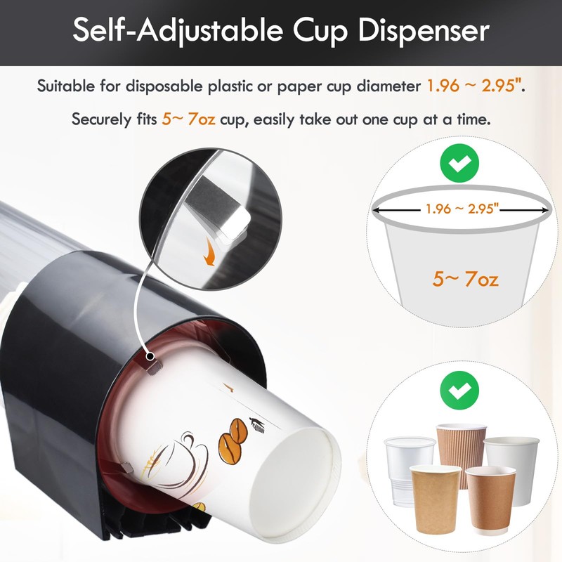 LBTING Cup Dispenser, Water Cooler Pull Type Cup Holder Fits