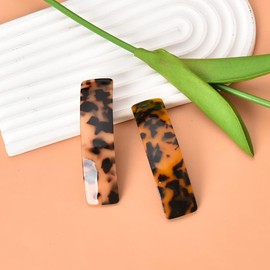 Tortoise Shell Hair Clip French Hair Pins Barrettes for Women Retro Style Vintage Hair Accessories Headwear Hair Jewelry 2 PCS Acetate Hair Clips Pin for Long Short Fine Hair No Slip