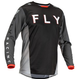 Fly Racing 2023 Adult Kinetic Kore Jersey (Black/Grey, Large)