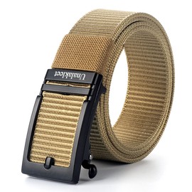 Unalakleet Men's Belt-Breathable Nylon Webbing Fully Adjustable Casual Belt Strap (Khaki)