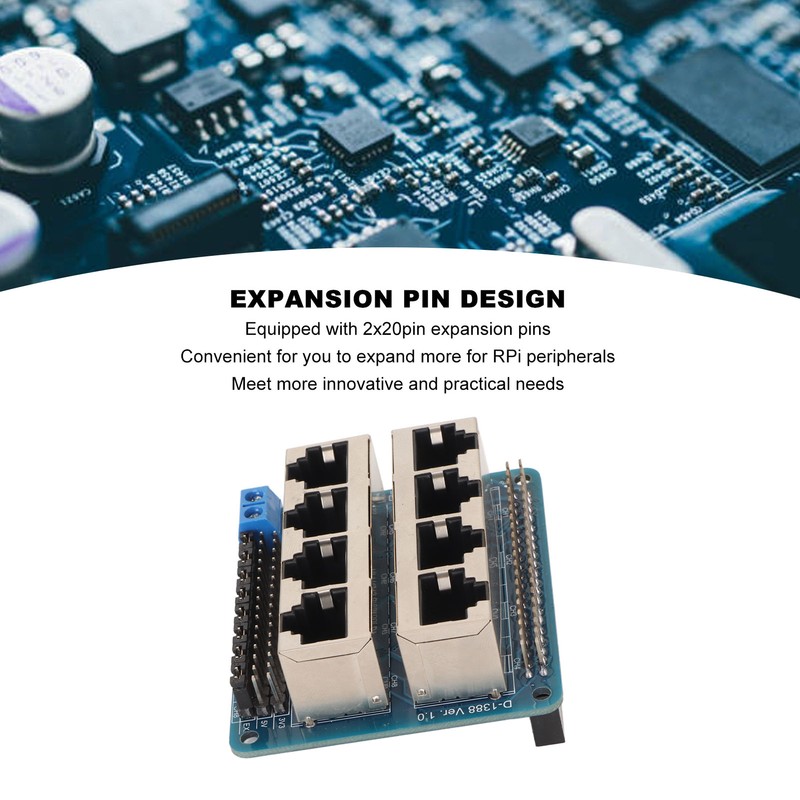 GPIO Breakout Board Professional 8 RJ45 Ports 40 Pin Power