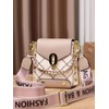 Fashionable Geometric Pattern Pu Leather Crossbody Bag As Gifts, 2025