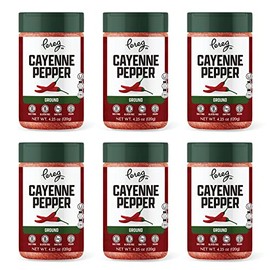 Pereg Cayenne Pepper Powder (4.25 Oz x 6 Pack) - Spicy Red Chilli Seasoning - Ground Hot Chilli Flakes - Non-GMO, Gluten Free, All Natural, Non-Irradiated