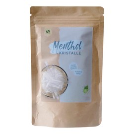 SudoreWell® Menthol Crystals in Food Grade Quality Made from 100% Pure Mint Oil in Kraft Paper Stand Bag (Plastic Free) 2 x 75 g
