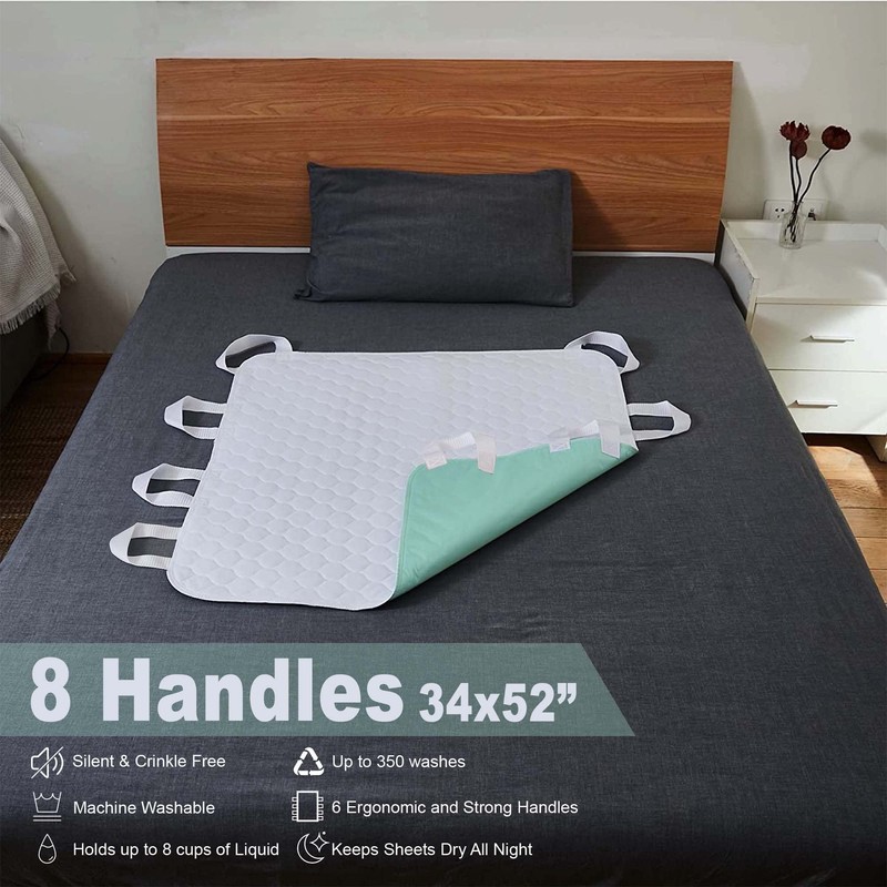 Pawertech 34x52 Positioning Pad with 8 Handles, Bed Transfer, for