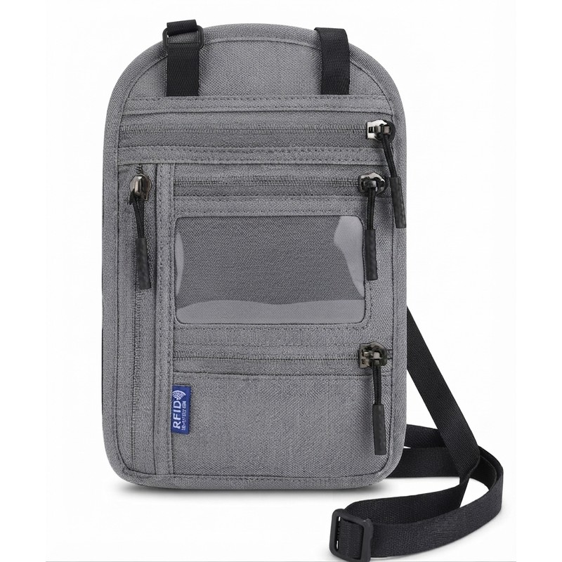 RFID Travel Passport Wallet Crossbody Bag – Compact Card, Phone