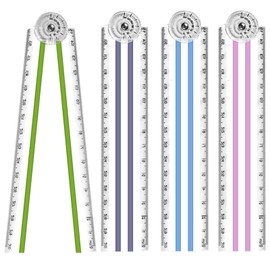 4 PCS Folding Rulers, 30cm Foldable Ruler 15cm Clear Rulers Stationery/Fold Transparent Straight Ruler Bendy Geometric Plastic Flexible for School Kids
