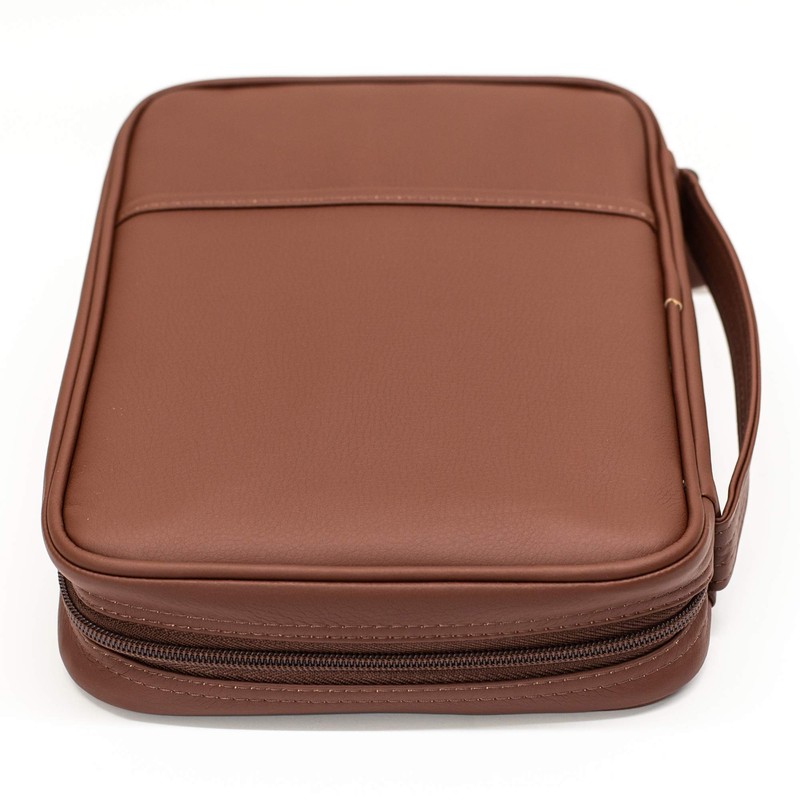 Man of God Two-Tone Brown Cross Faux Leather Men's Bible
