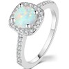 Jude Jewelers Platinum Plated Created Fire Opal Wedding Engagement Solitaire