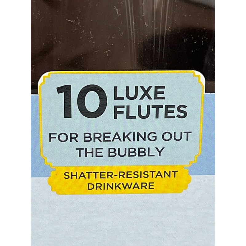 TABLELUXE Qty 10 Luxe Champagne Flutes by TableLuxe Clear Shatter