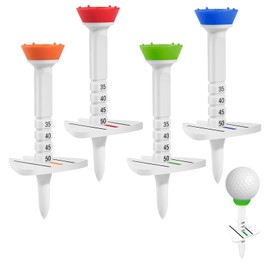 Doyeemei Golf Tee, Adjustable, 5 Levels of Height Adjustment, Set of 4, Launch Direction Adjustment, Height Adjustable, Golf Holder, Graduated Golf Equipment, Accessories, Gift
