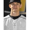 GOLDCHIC JEWELRY Baseball Cross Necklace for Men, 316L Stainless Steel