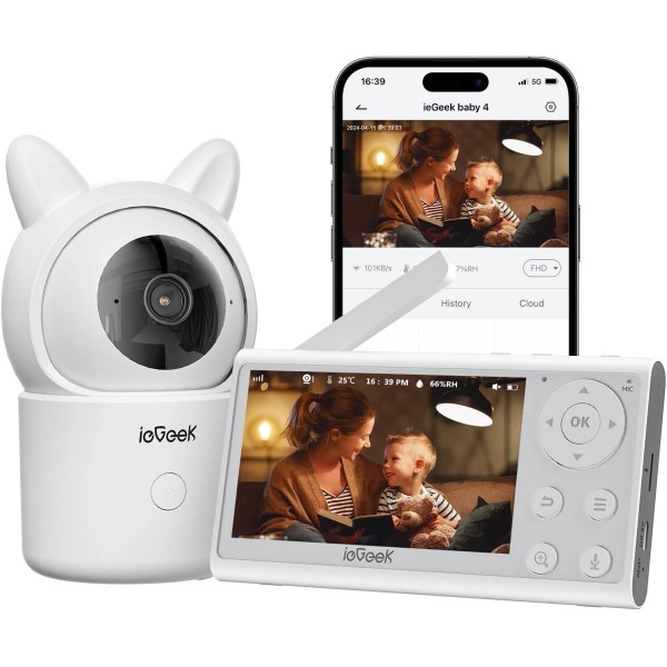 ieGeek 1080p PTZ Baby Monitor with Camera and Night Vision,Automat