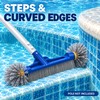 2 Pack 13 Inch Pool Cleaning Brush Heads with Rounded
