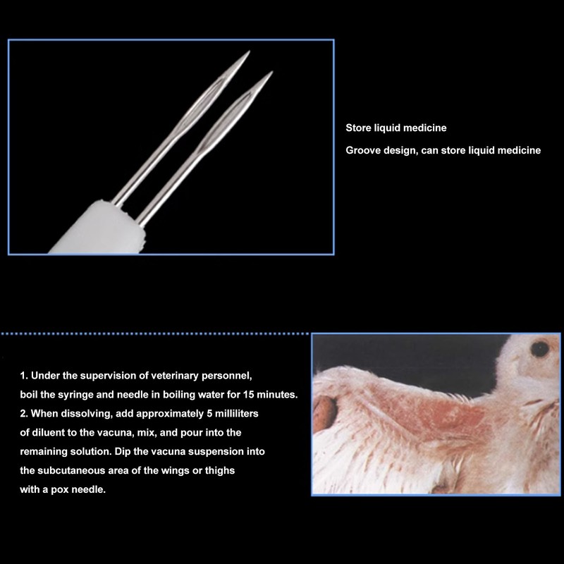 50Pcs Chicken Poultry Double Needle Thorn Pox Needle Chicken Vaccination