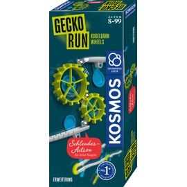 KOSMOS 621315 Gecko Run Wheels Expansion, Accessories for Cool Vertical Marble Runs, with Additional Track Elements, for Children from 8 Years