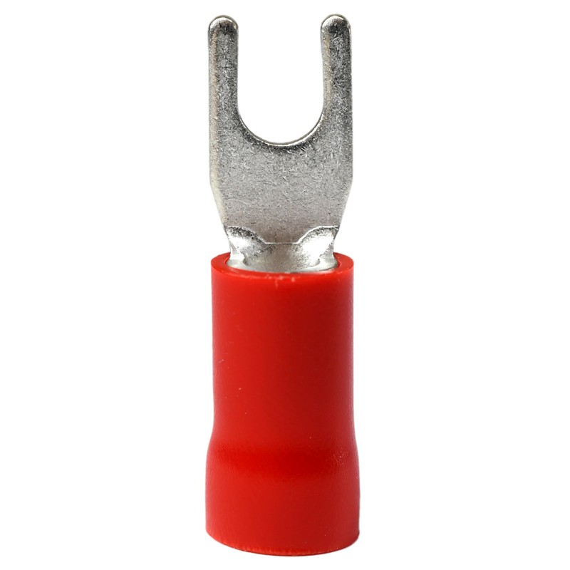100PCS 8 AWG #10 M5 Insulated Fork Crimp Connector 62A